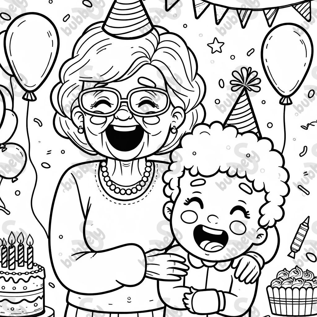 Grandma and boy birthday