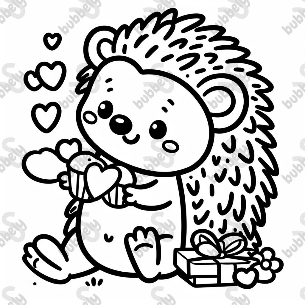 Hedgehog valentines day