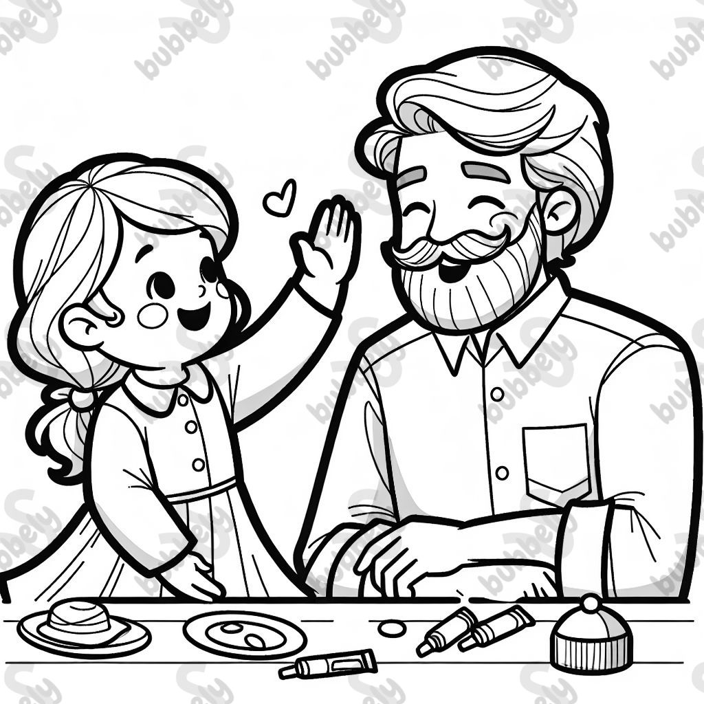 cute dad and daughter