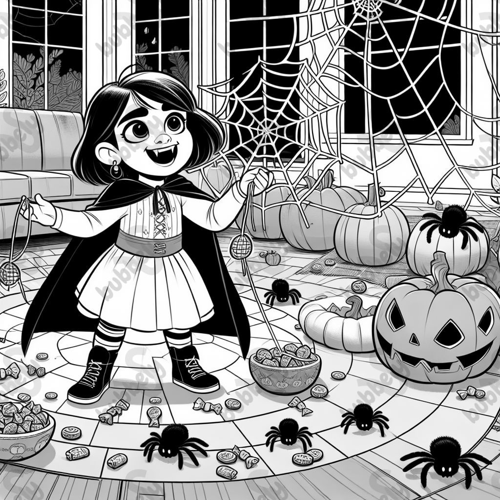 A girl A vampire who likes spiders and cobwebs and pumpkins and candy