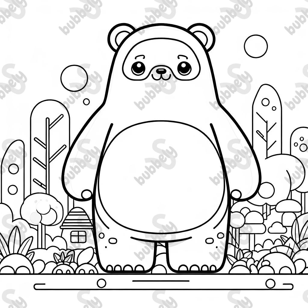 A huge squishy animal in front of a jungle 