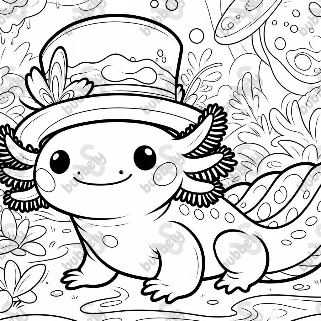 axolotl wearing a hat