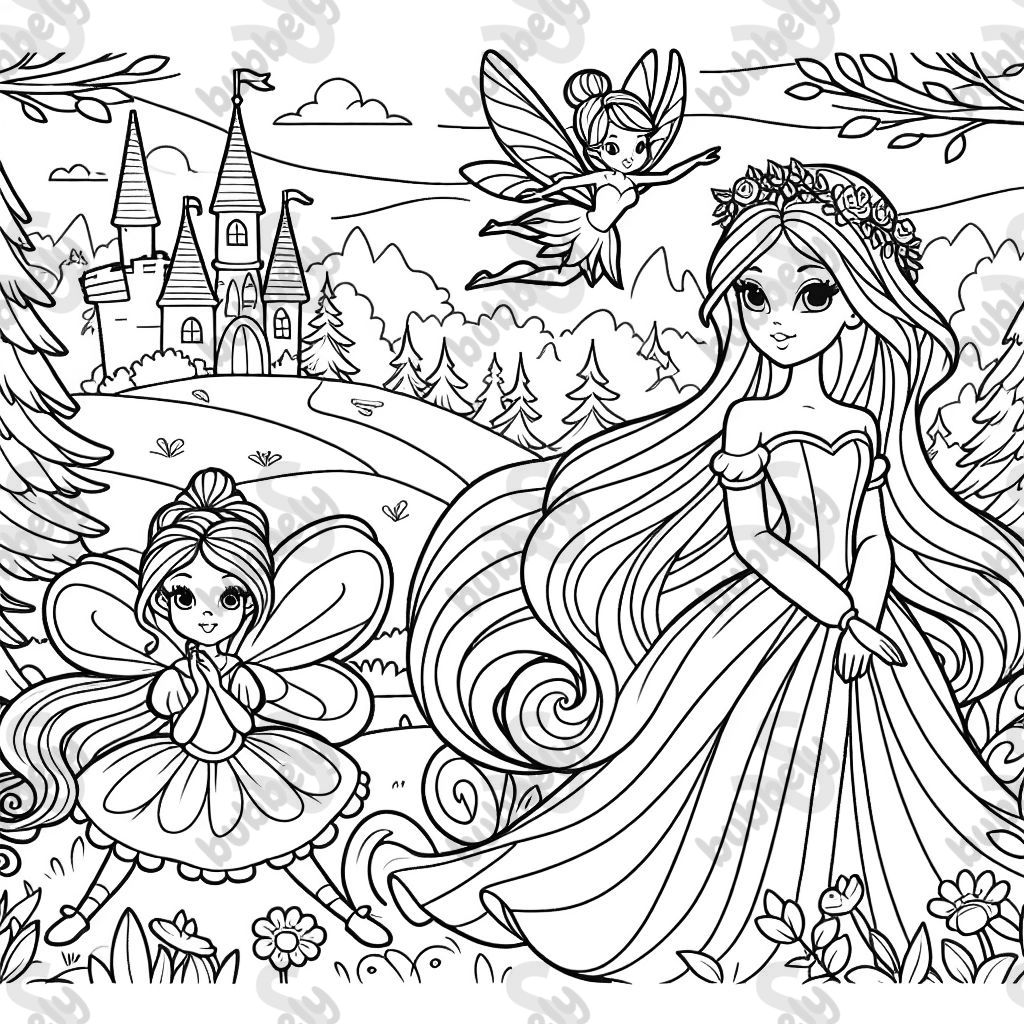 Rapunzel, fee und eine Prinzessin 