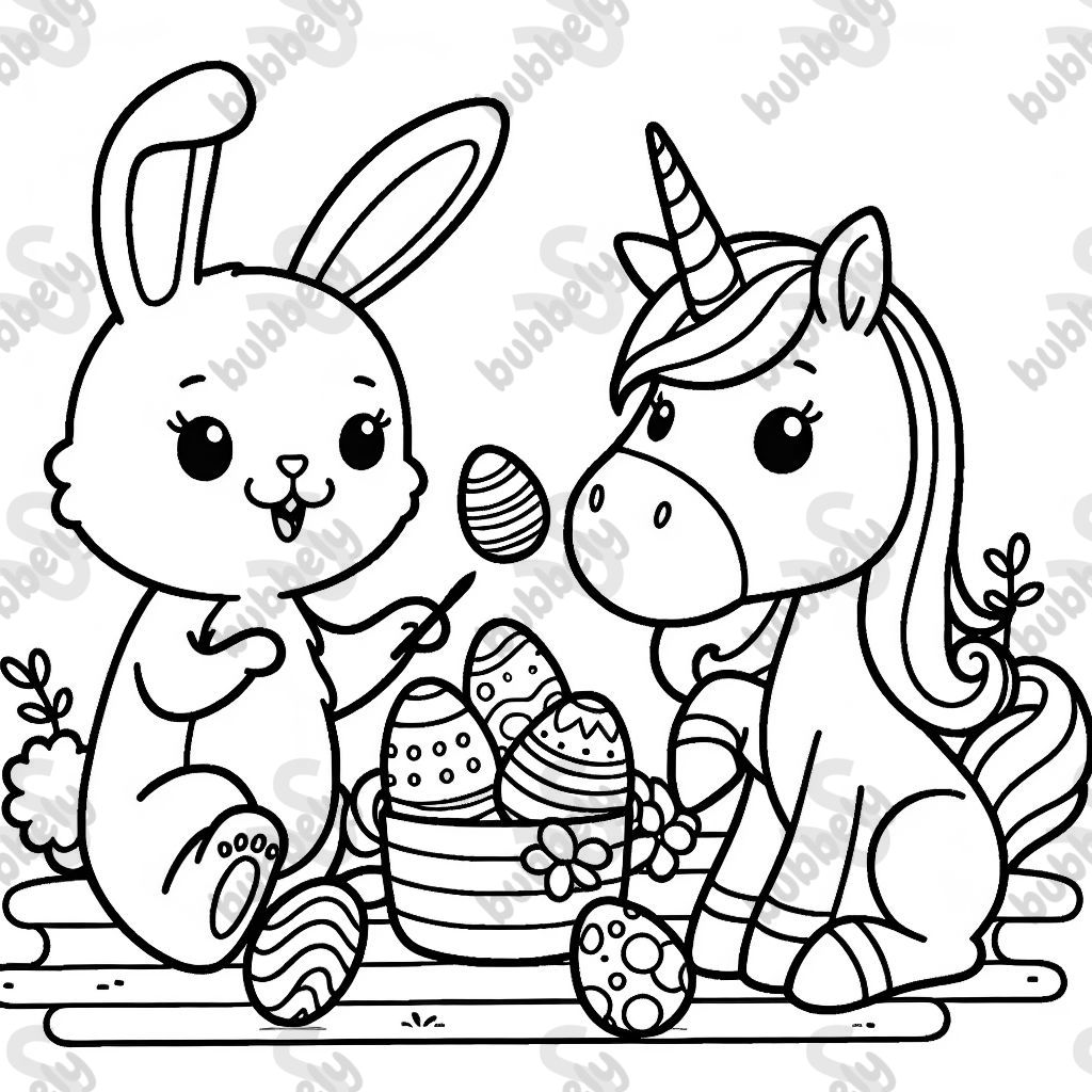 easter bunny and unicorn