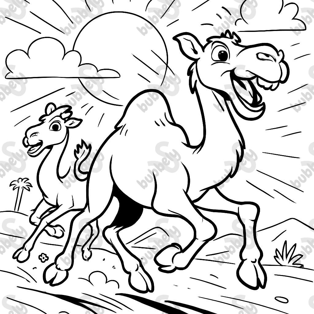 camels in the sunset