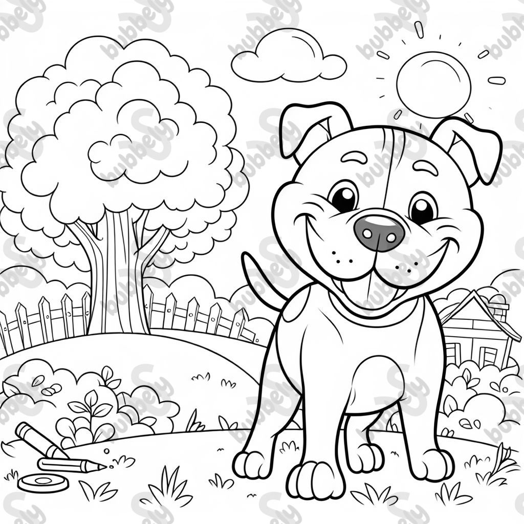 Pit bull dog smiling