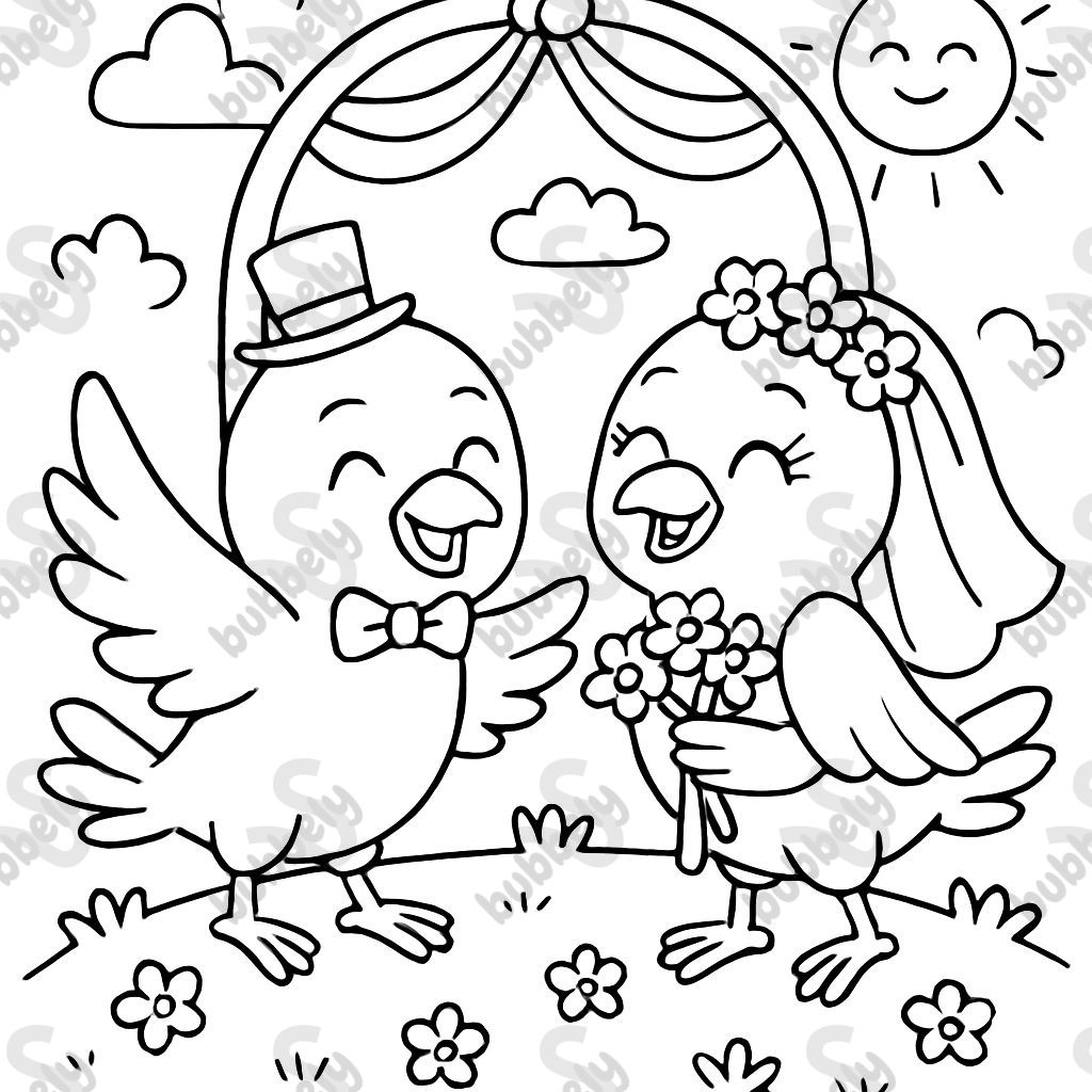 Two birds getting married