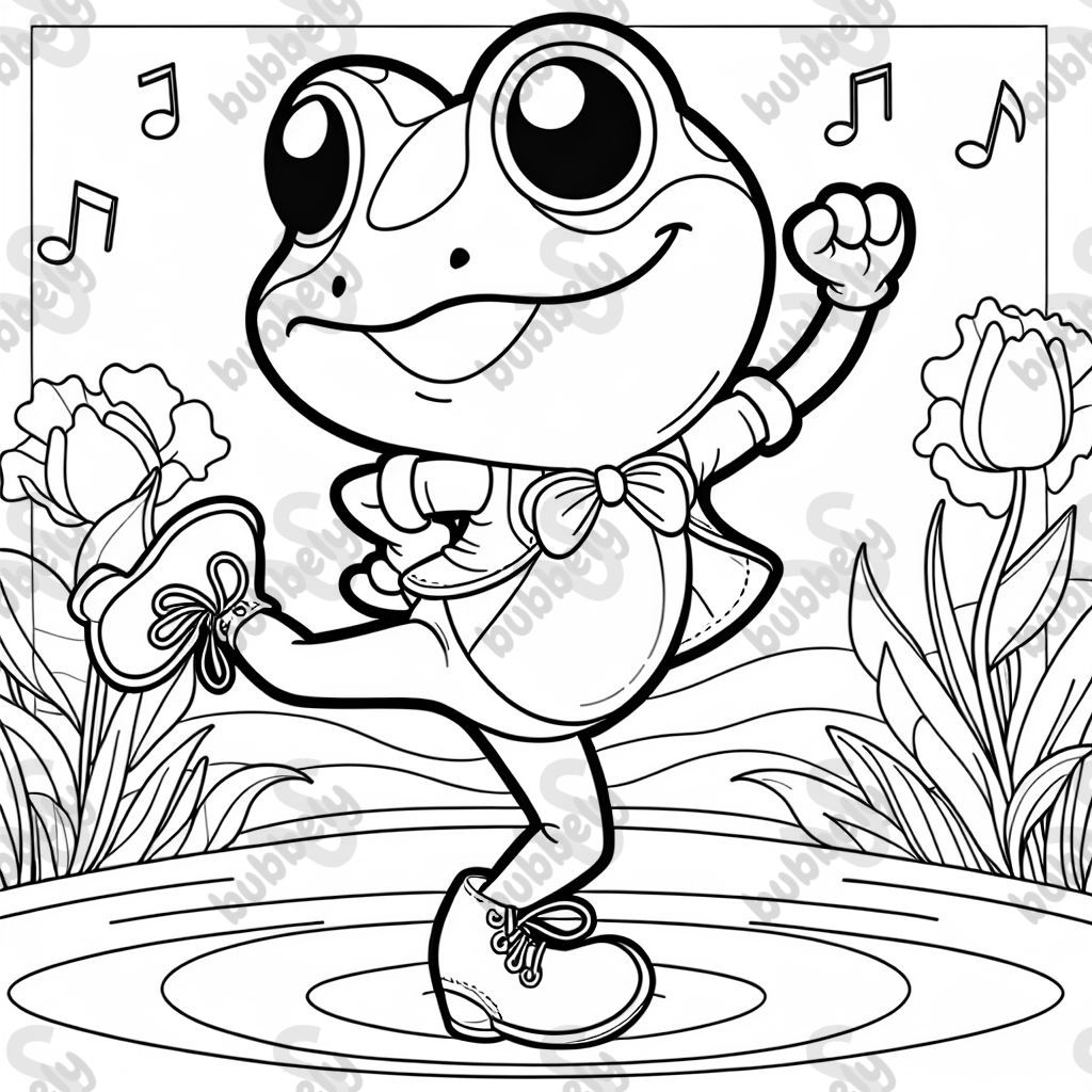 A frog dancing