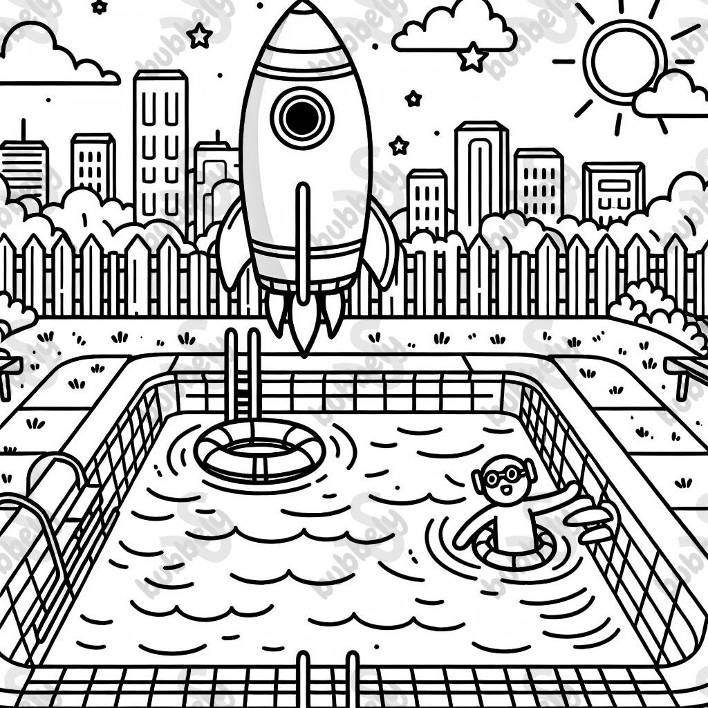 Rakete im Schwimmbad