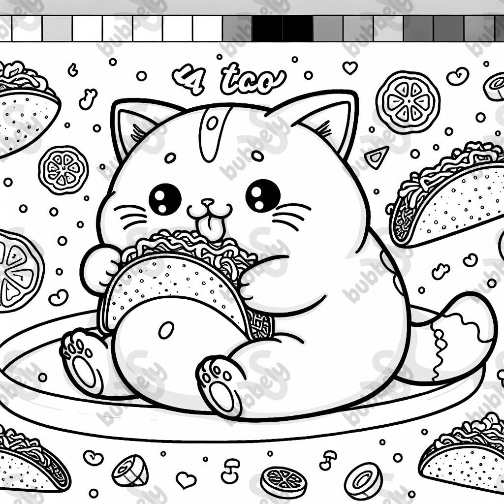 a chubby kitty eating a taco 