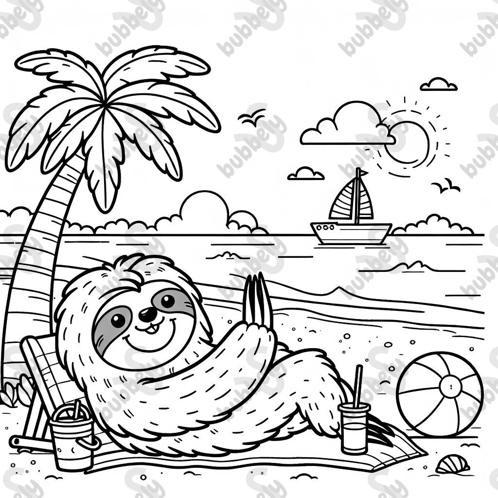 Sloth at the beach