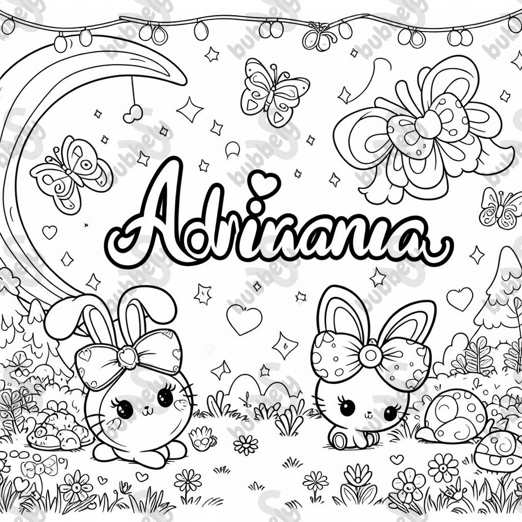 Le nom Adriana avec des nœuds