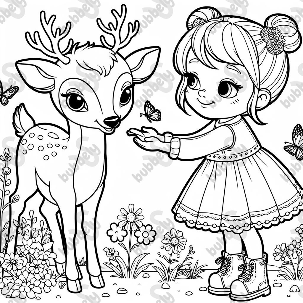 8 jähriges blondes mädchen auf reh 