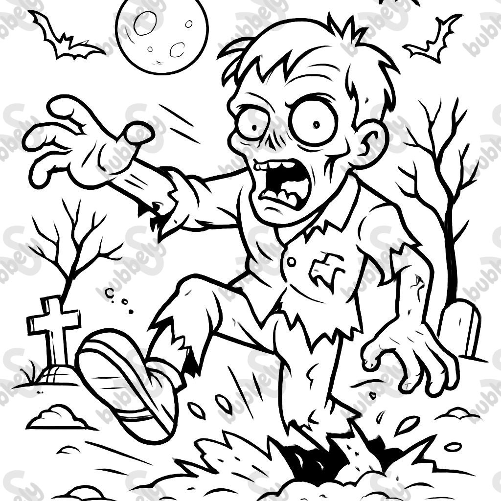Zombie dans un cimetière Zombie dans un cimetière