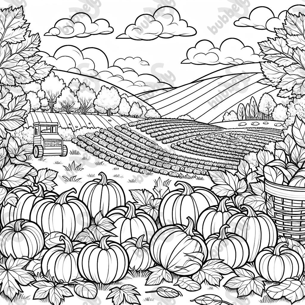 Un champ de citrouilles pittoresque avec des tas de feuilles Un champ de citrouilles pittoresque avec des tas de feuilles