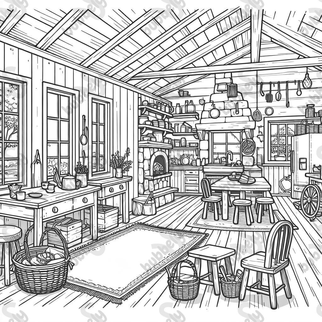 Un intérieur de ferme confortable Un intérieur de ferme confortable