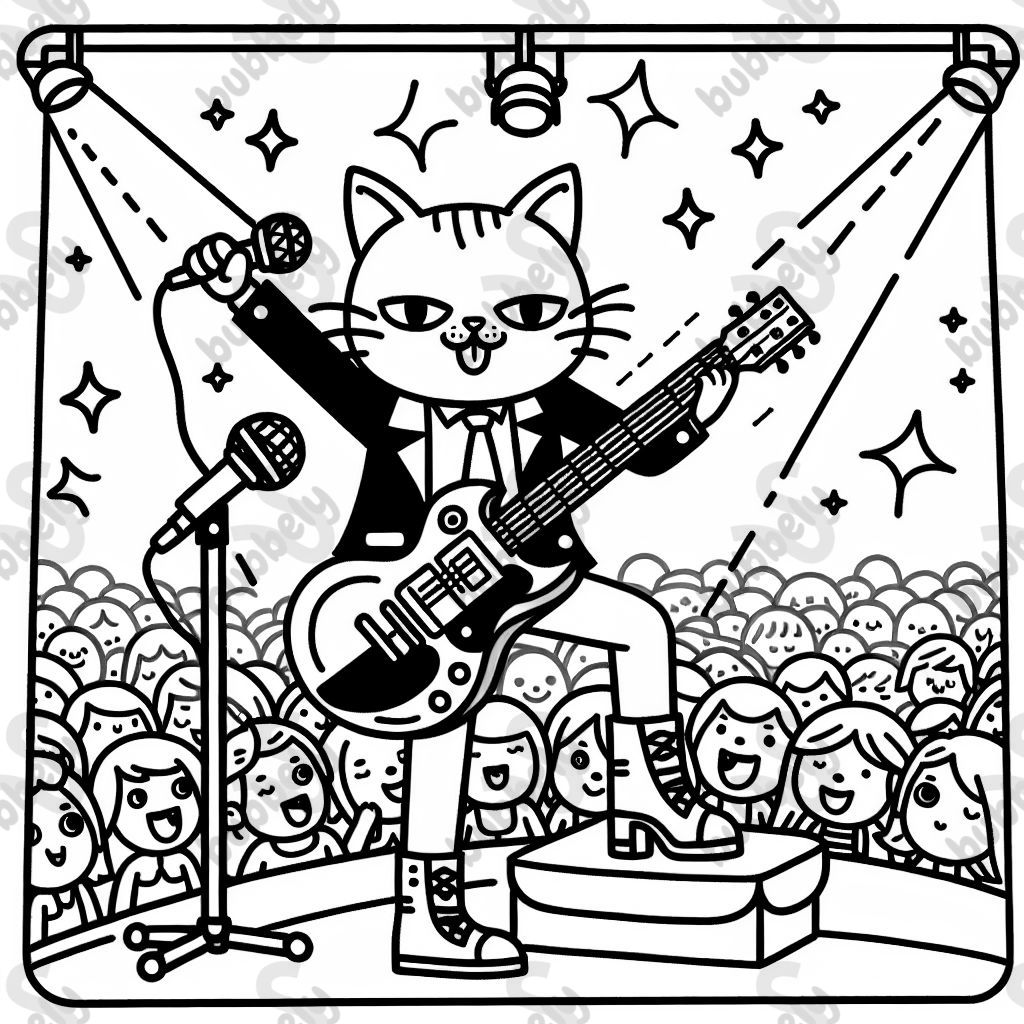 Cat rockstar