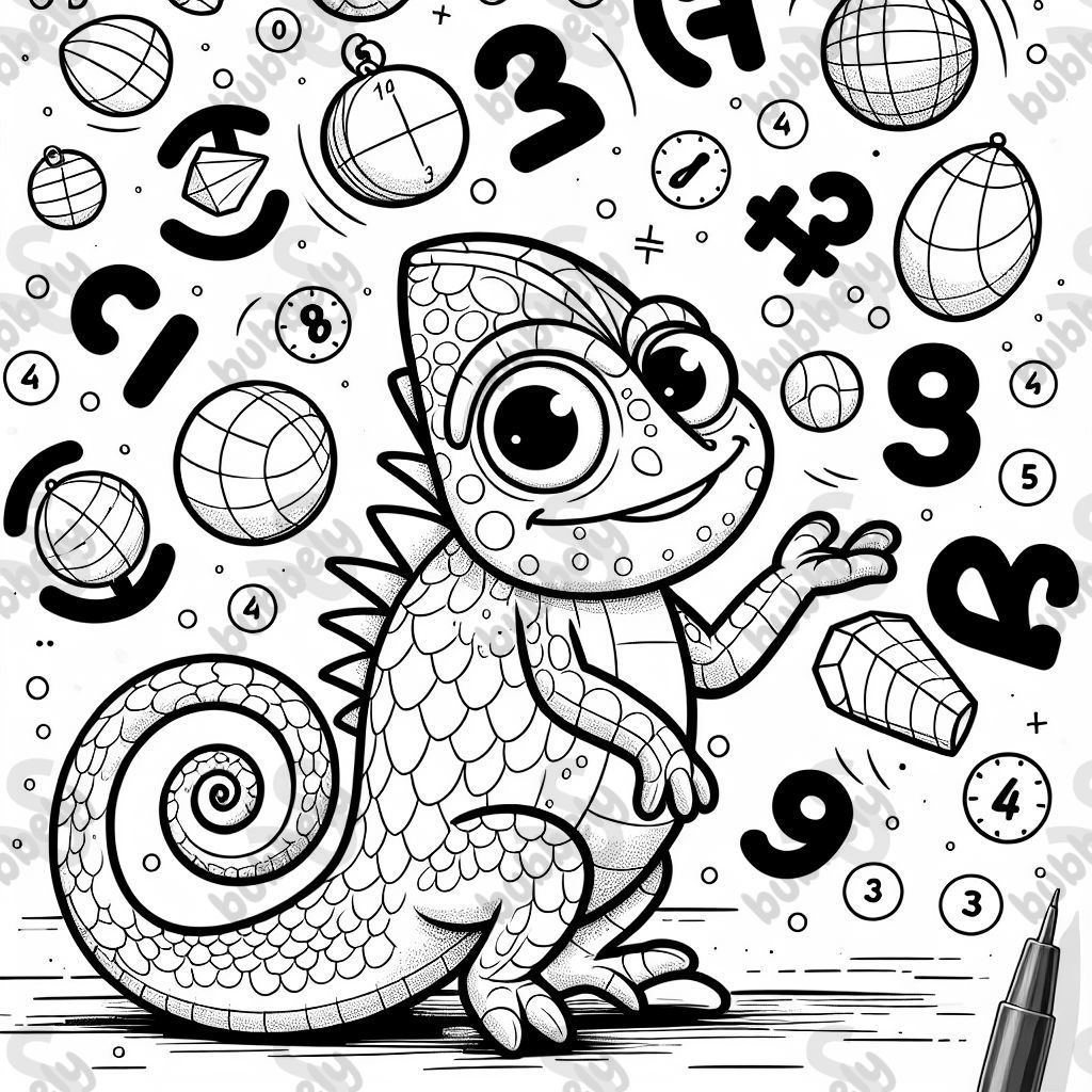 ein Chamäleon, das mit Zahlen und Einheiten jongliert