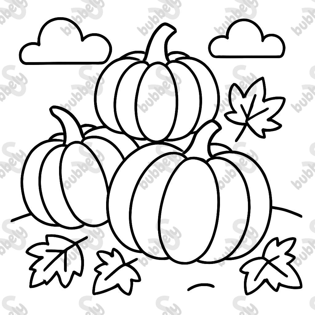 Pumpkin pile and leaves