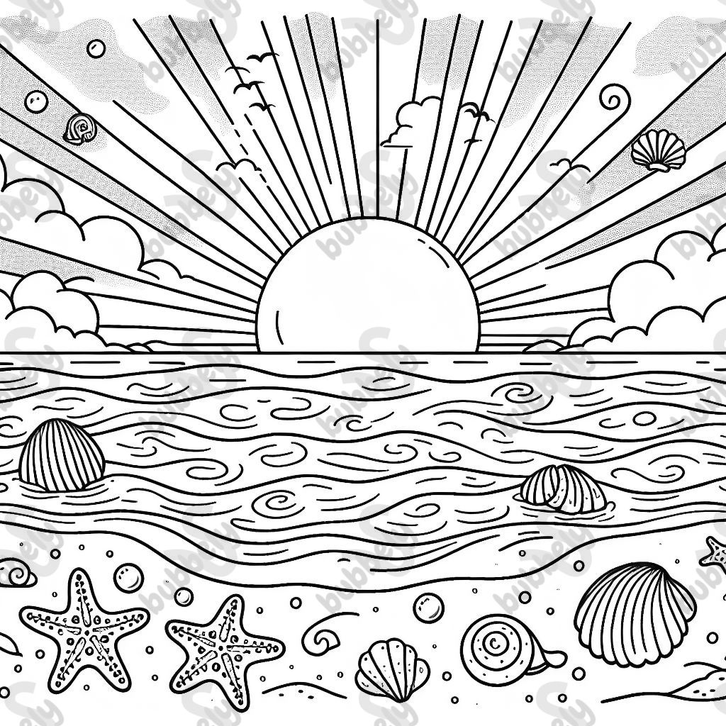 a sunset on the beach