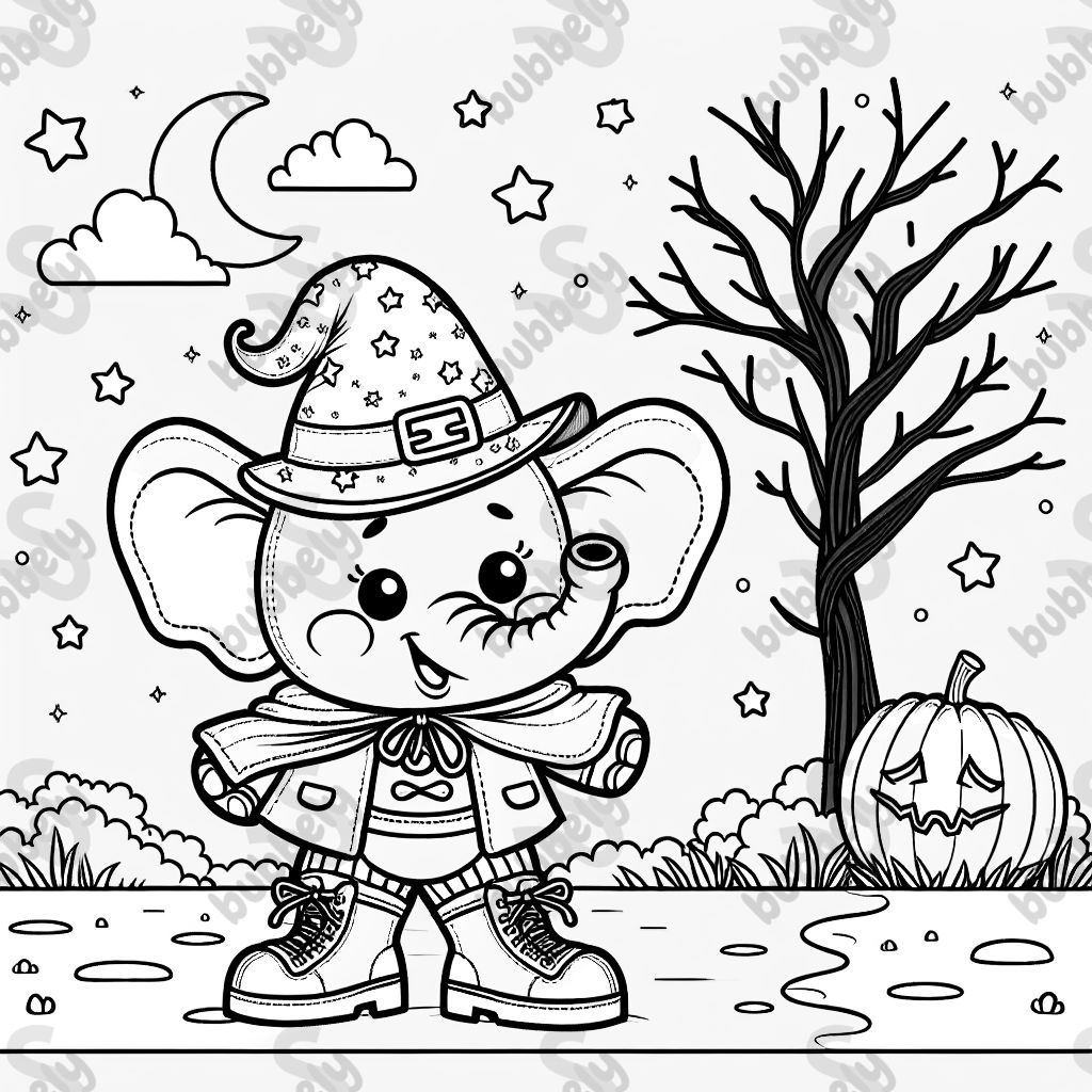 elephant in a halloween costume