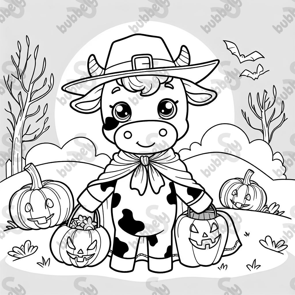 cow in a halloween costume