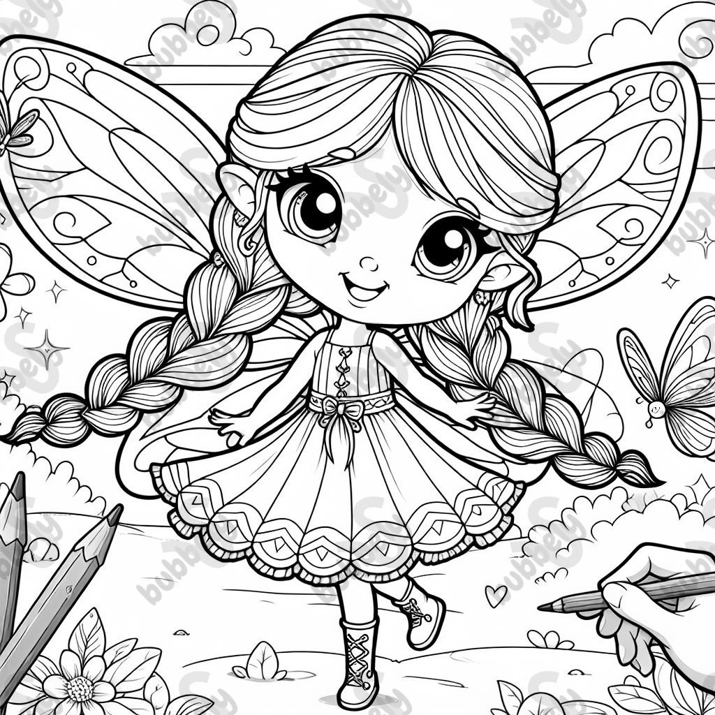 A fairy with two braids