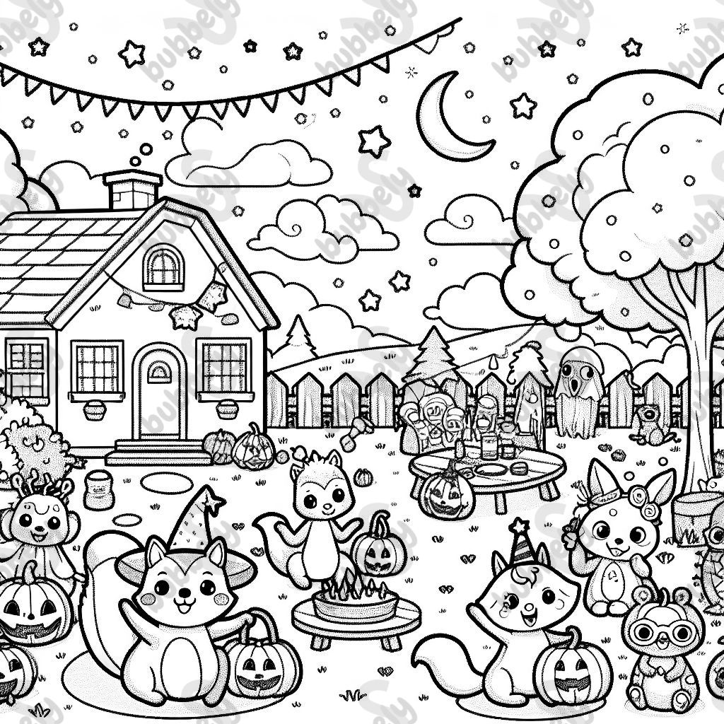 Halloween backyard party