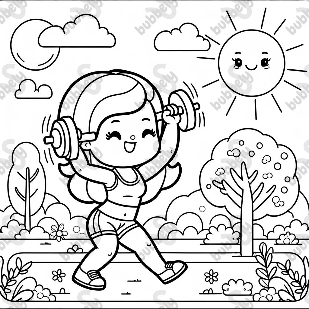 Girl lifting weights