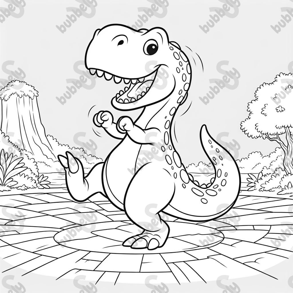 A dinosaur dancing 