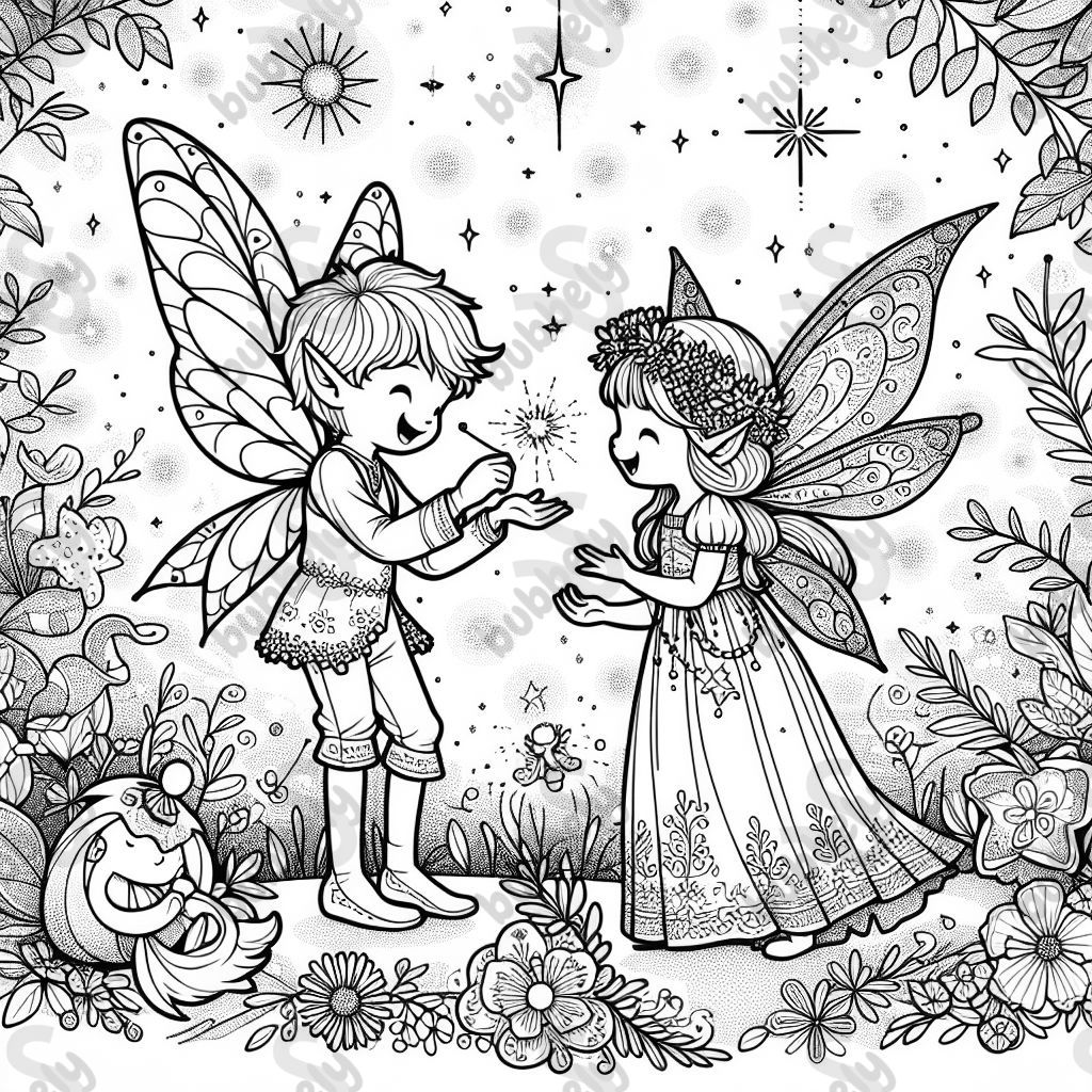 a baby fairy and a girl fairy