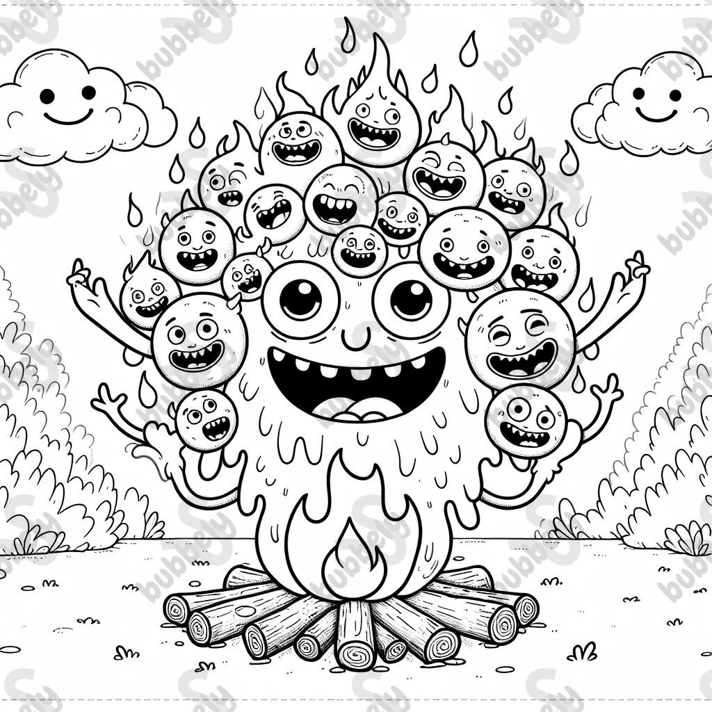 Monstre de feu avec 20 têtes