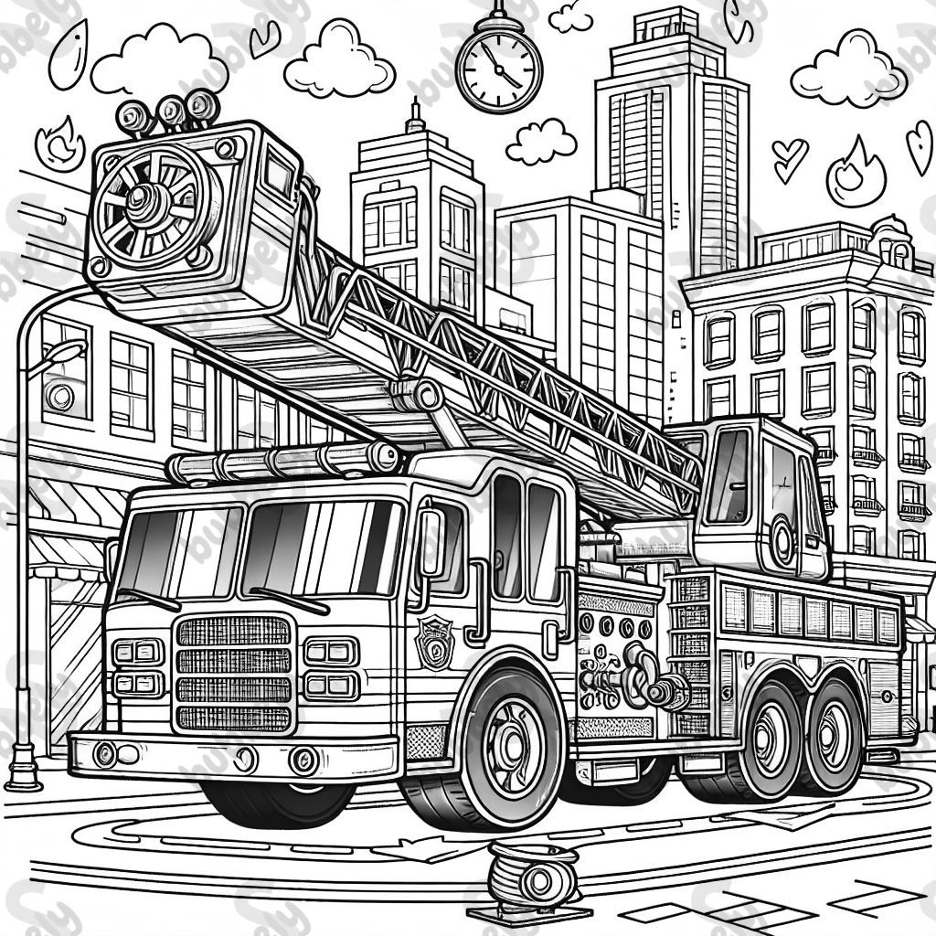 Eine Drehleiter der Feuerwehr Wevelinghoven