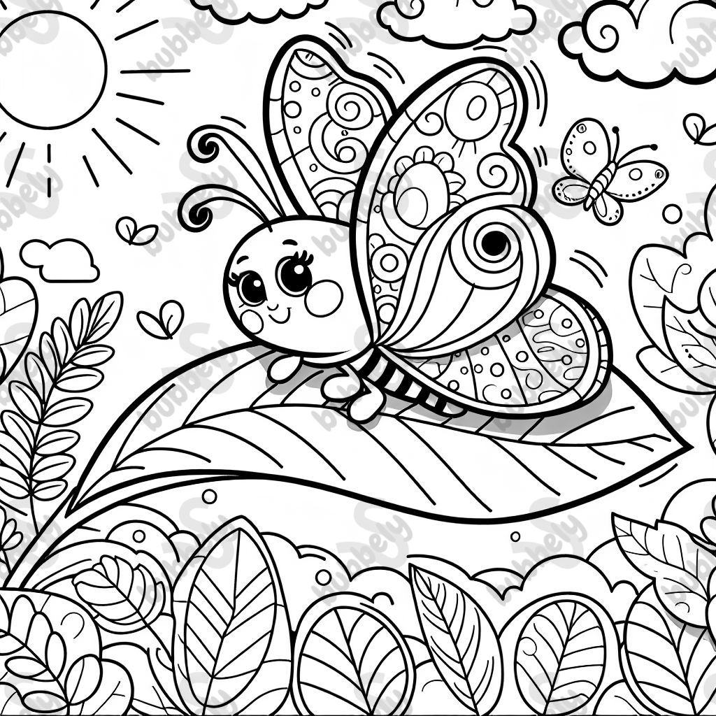 A butterfly resting on a leaf