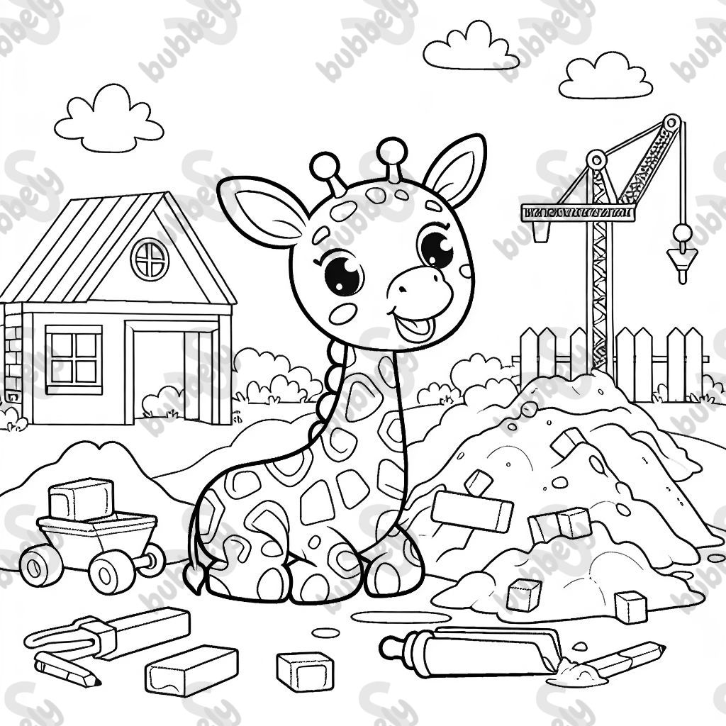 Giraffe auf der Baustelle