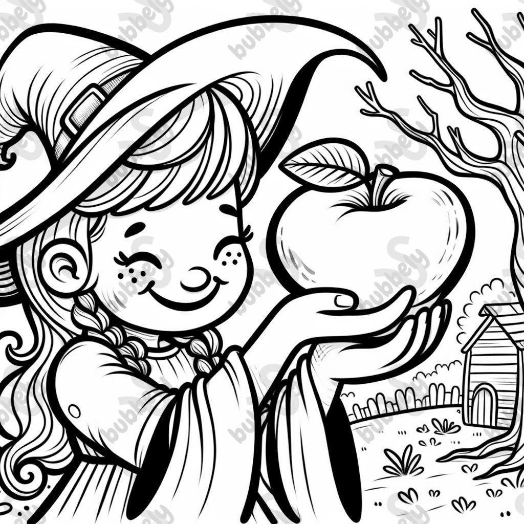 wicked witch holding a poison apple