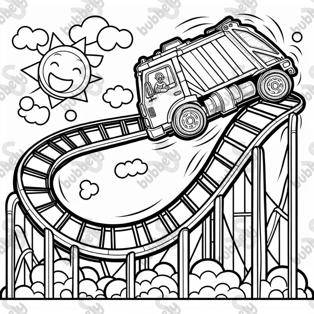 Garbage truck on a roller coaster
