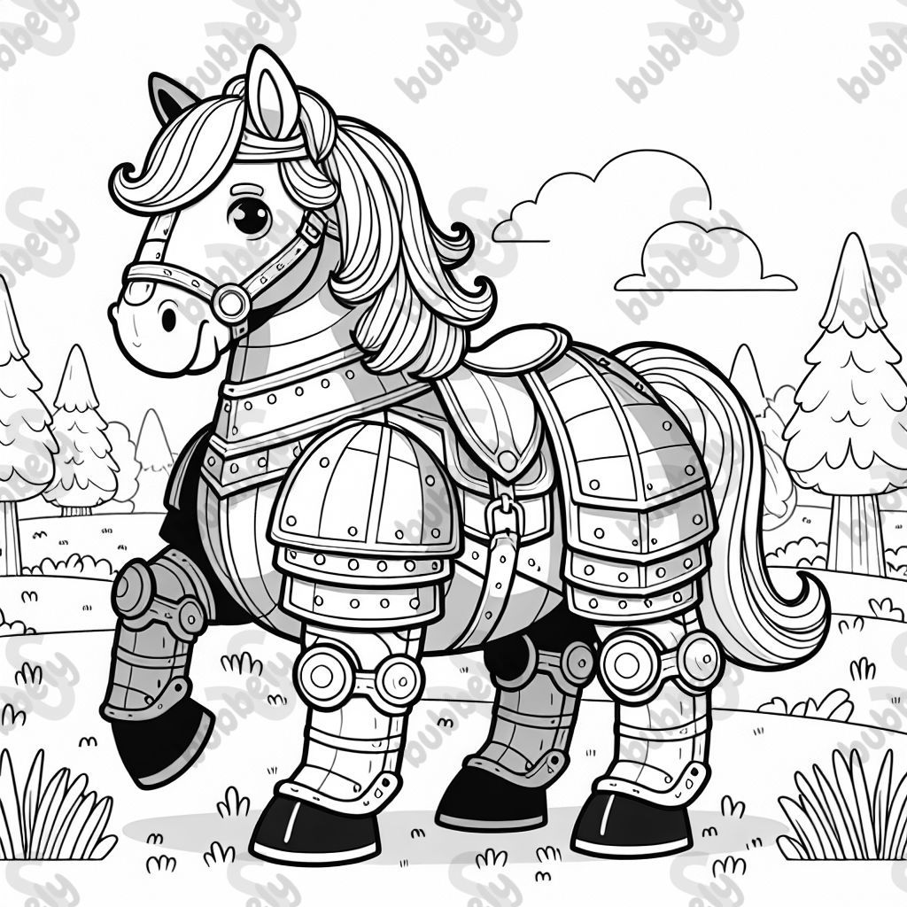 Un cheval en armure.