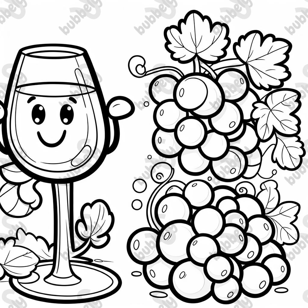 grapes with wine glass