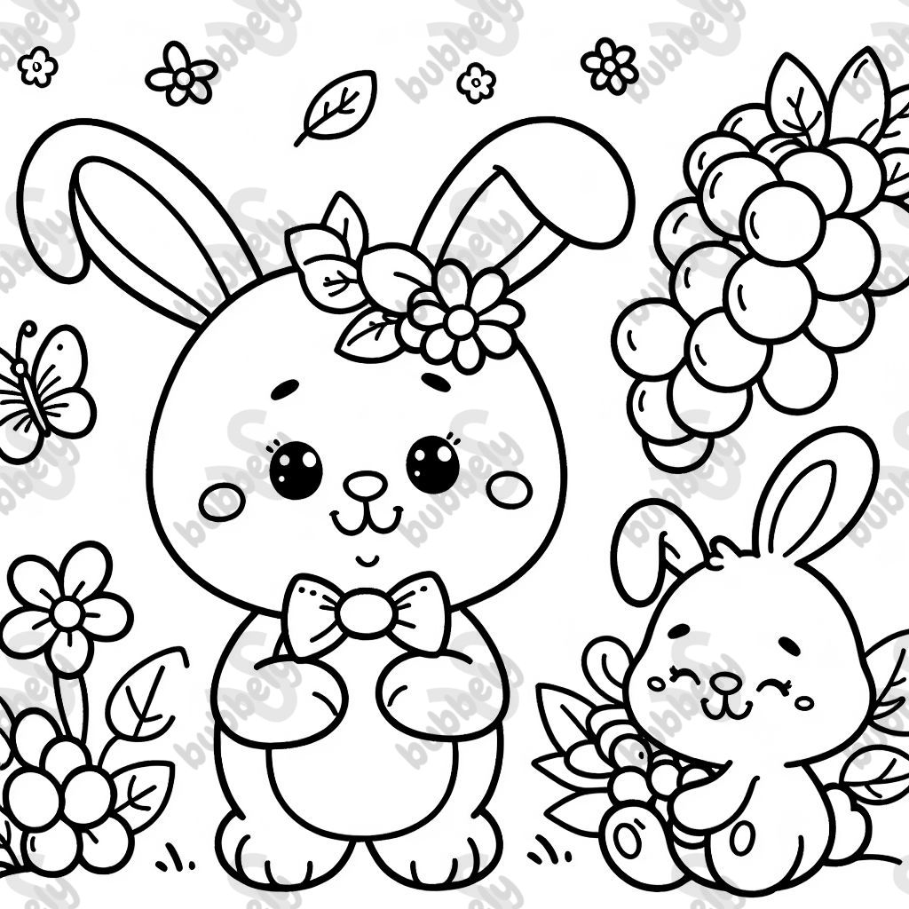 Easter bunny with grapes