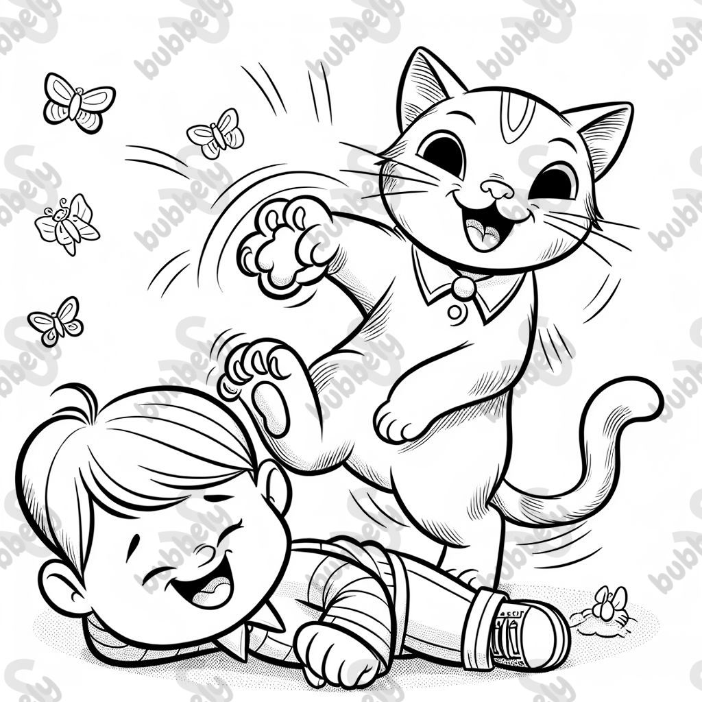 Cat scratching a child