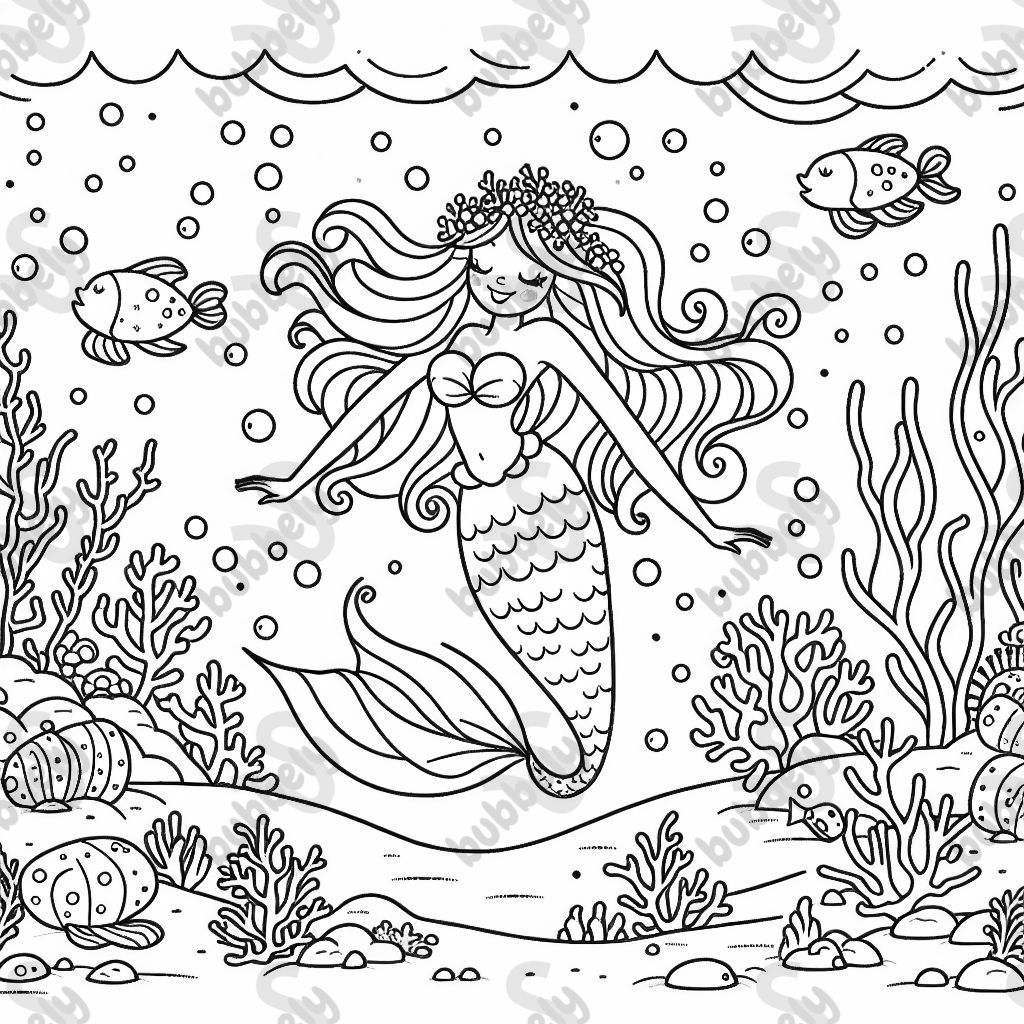 eine schöne meerjungfrau tanzt unter wasser