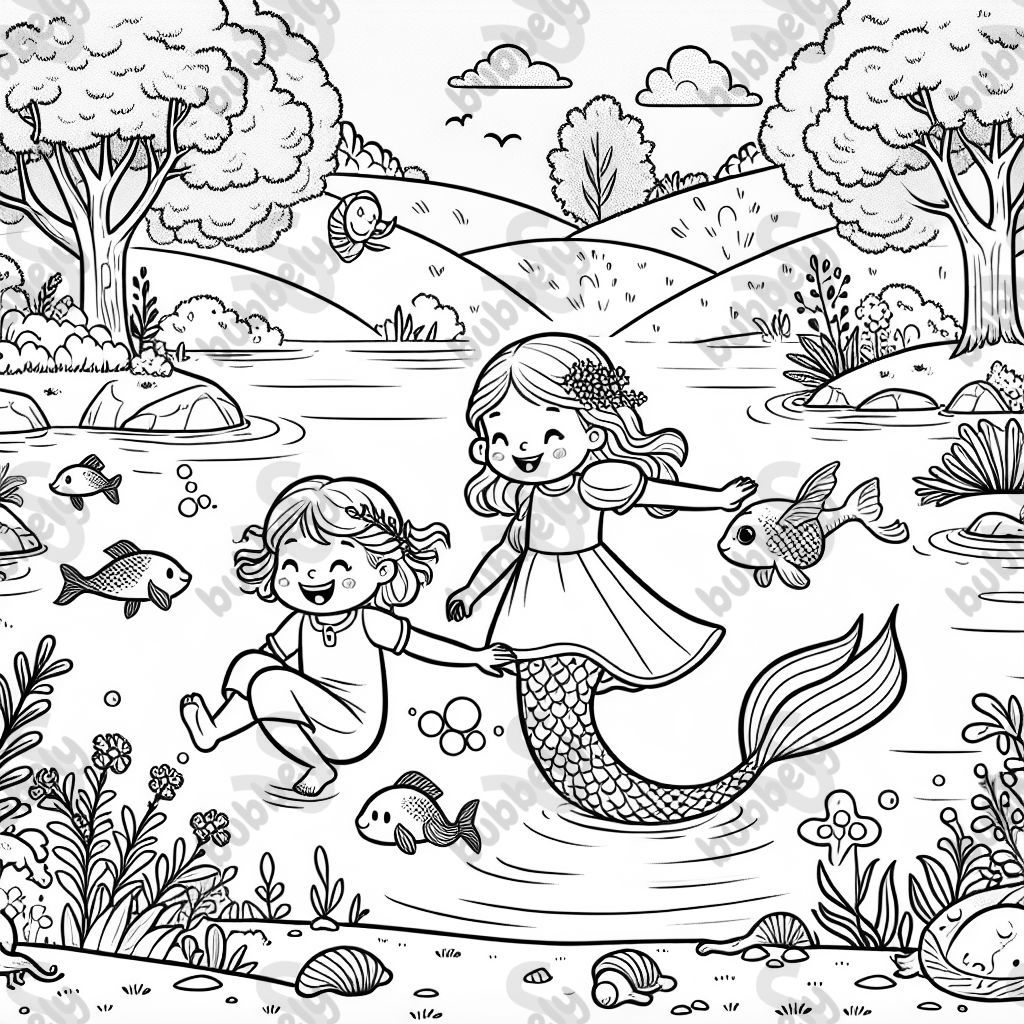 eine meerjungrau und ihre schwester spielen fangen