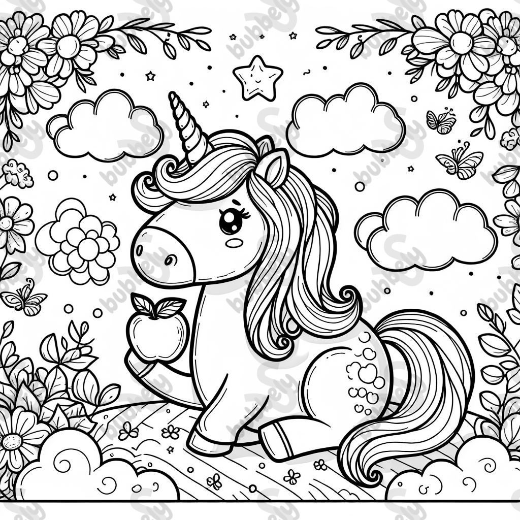 unicorn with apple