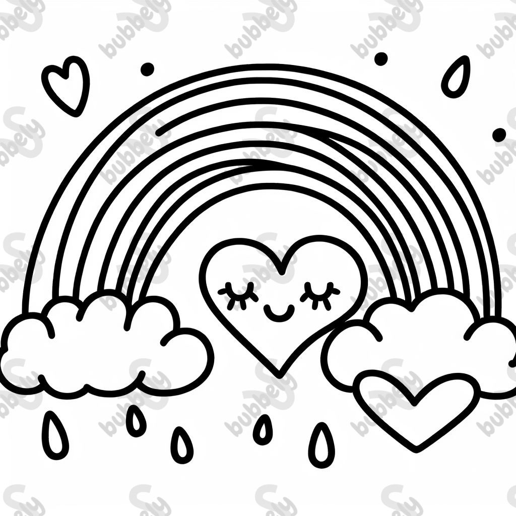 Rainbow under a heart