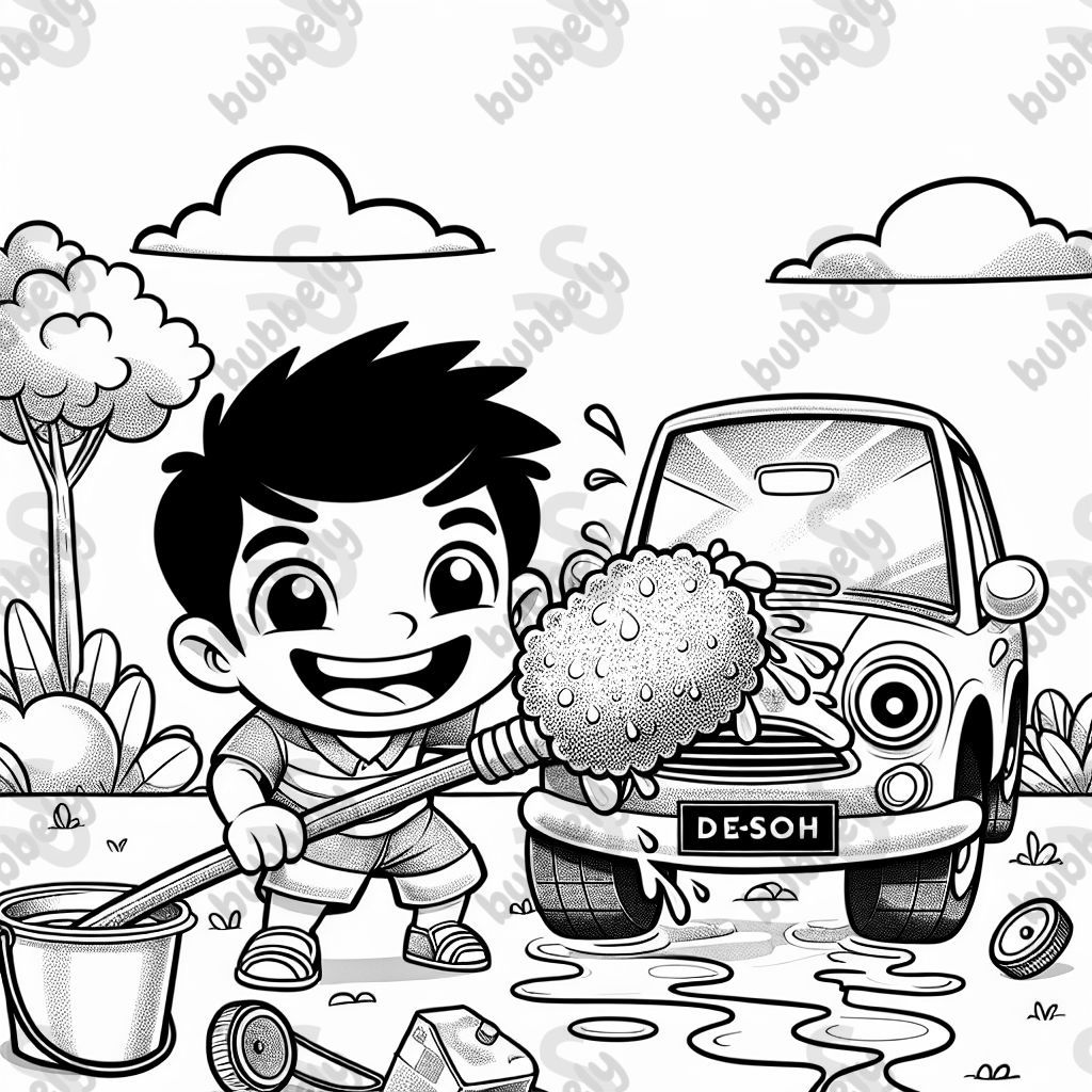 little boy car wash