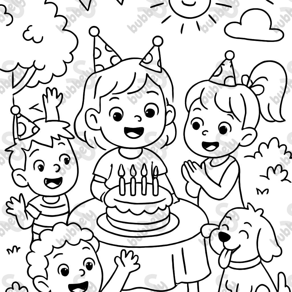 Emilia's 4th birthday in the garden with friends.