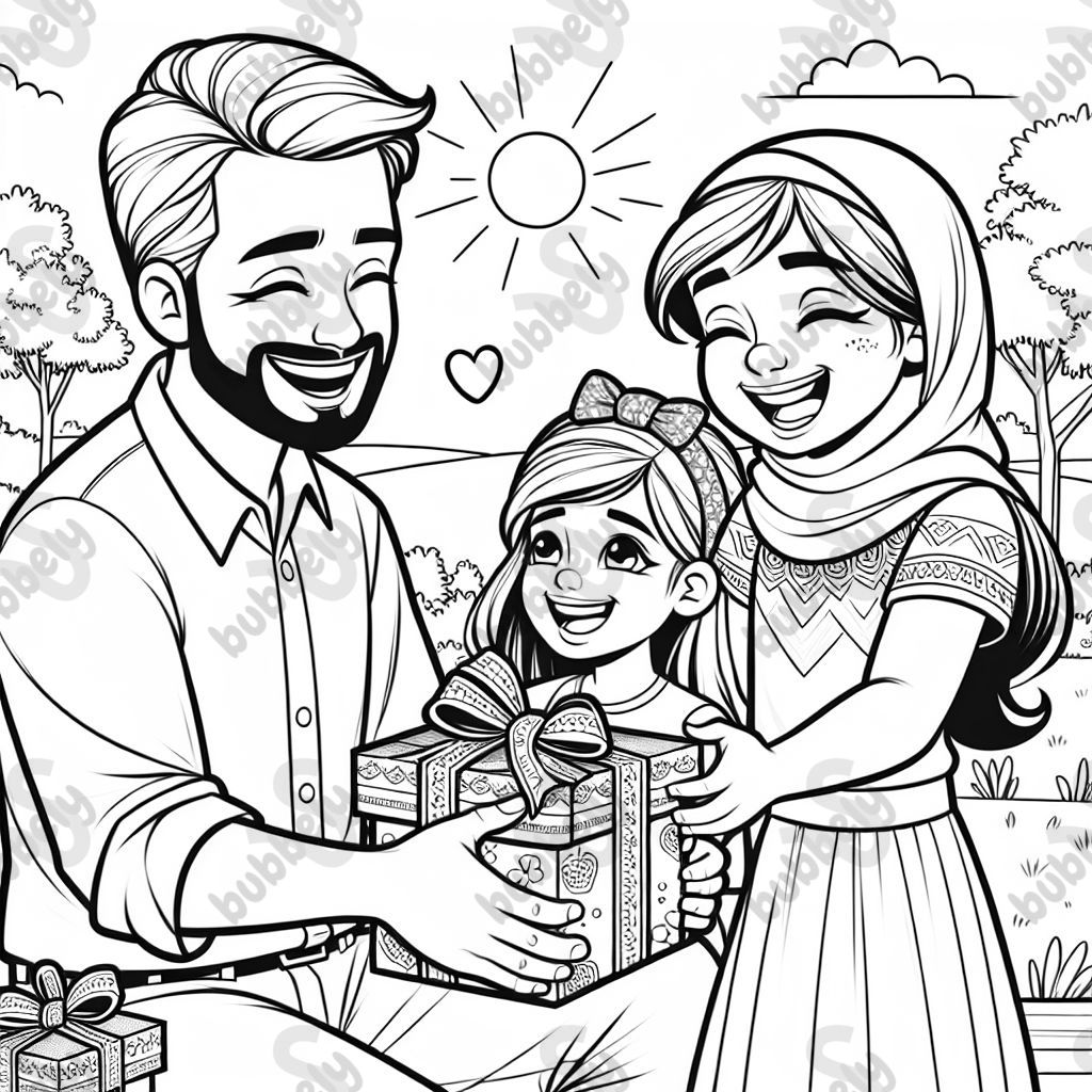  picture as a gift for father's day with 2 little daughters who are in love with their german daddy