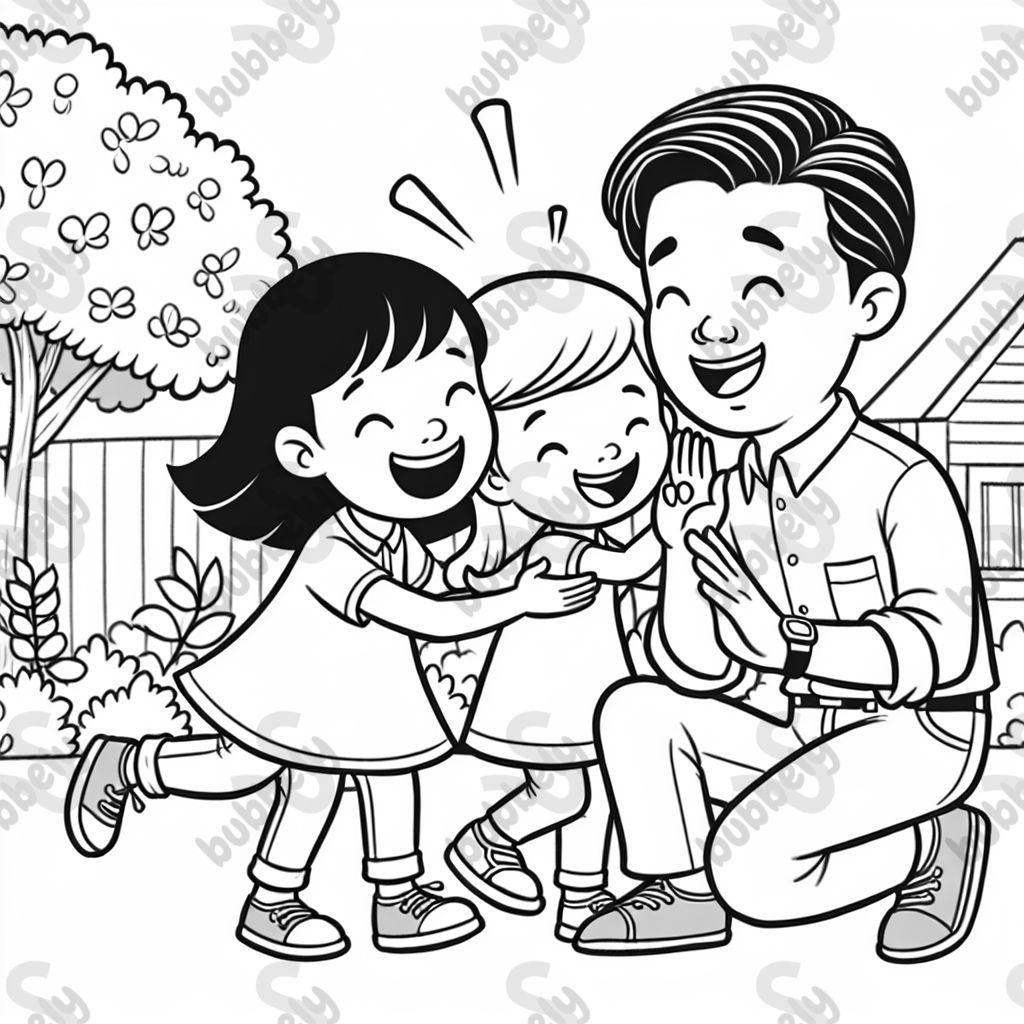 2 little daughters in love with their father