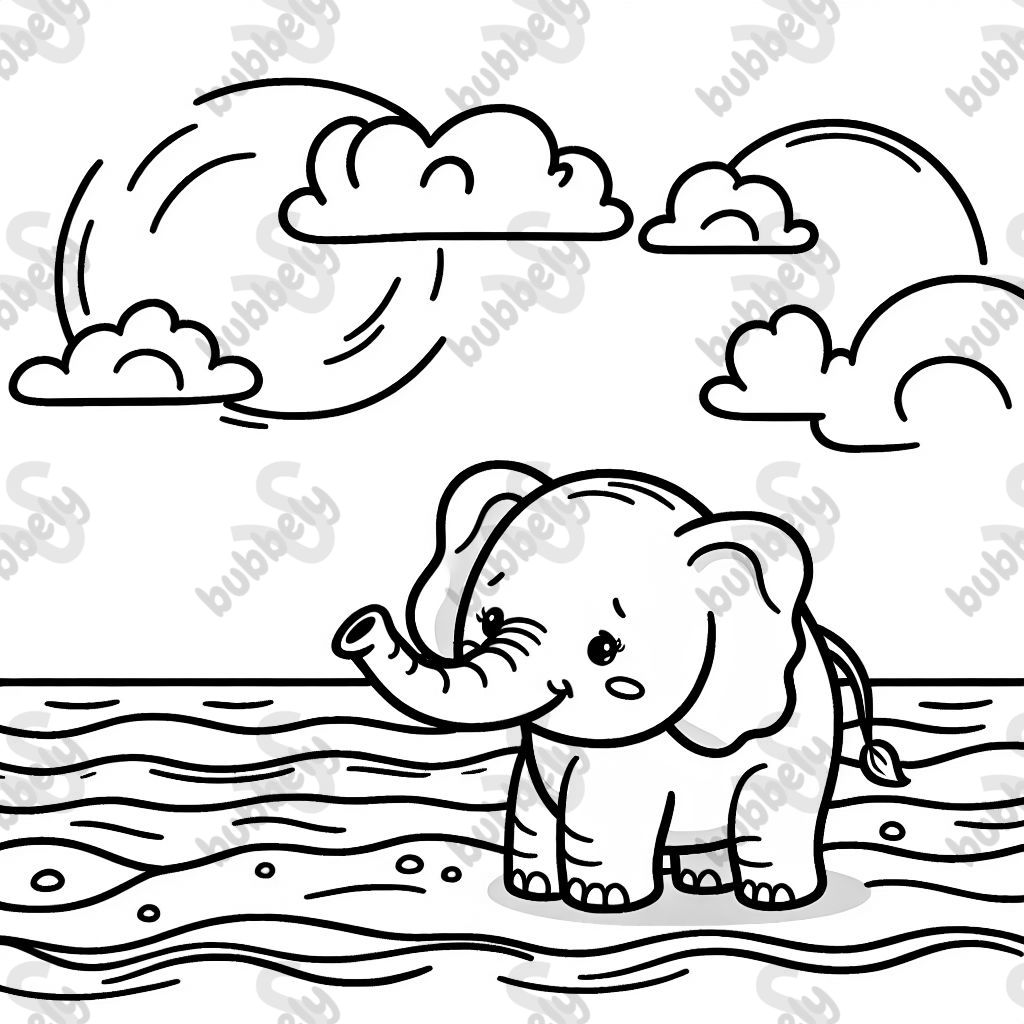 einen elefant am meer